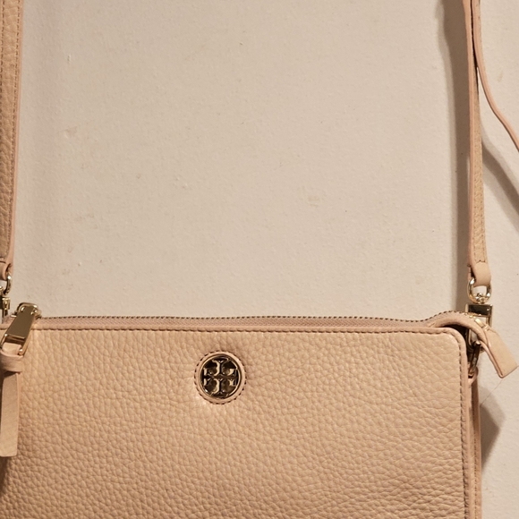 Tory Burch Pebbled Leather Blush Pink Crossbody Bag - Picture 14 of 15